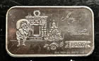 Vintage 1988 Merry Christmas Bar 1 Troy oz .999 Silver