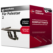 Anhängerkupplung abnehmbar + E-Satz 13pol universell für Polestar 2 04.21- neu