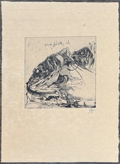 Horst Janssen I need money... etching 1980 autographed