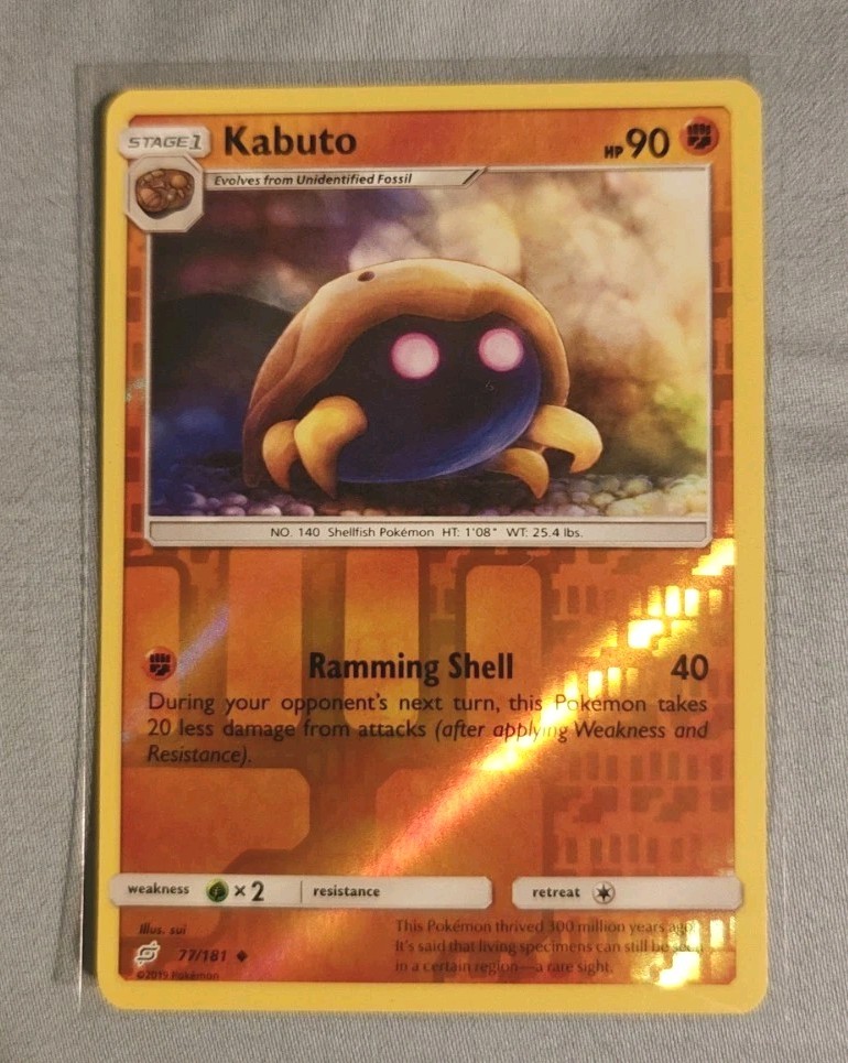 Pokemon TCG Kabuto 77/181 Sm-Team Up Reverse Holo NM Card