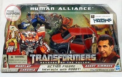 Takara Tomy Transformers ROTF RA-31 Mudflap Agent Simmons Figurenset