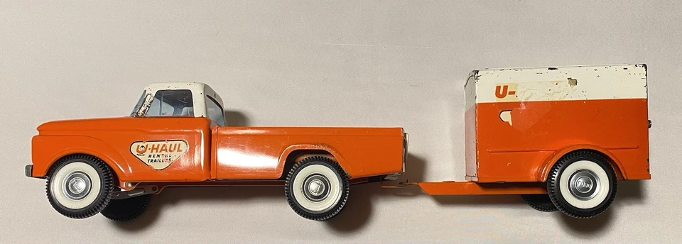 Vintage 1960s Nylint No. 4100F Ford Pickup Truck & U-Haul Trailer Pressed Steel - Image 2 of 4