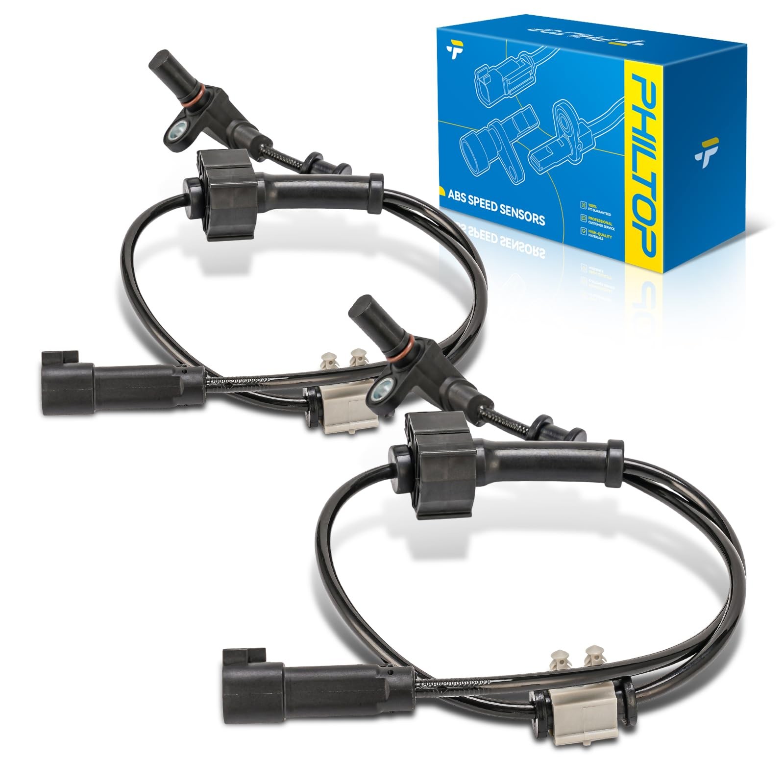 PHILTOP 2PCS ABS Wheel Speed Sensor Rear Front Side Fit for Chevrolet, GMC