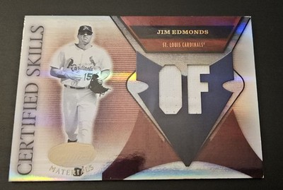 2005 Leaf Certified Materials #CS-13 Jim Edmonds Certified Skills Jersey /250