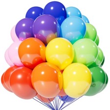 120 Balloons Rainbow Thickened 12 Inch, Assorted Color Latex Balloons Made Wi...