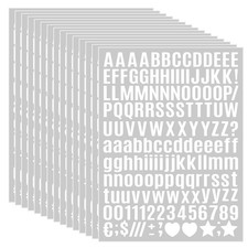 15 Sheet Small Letter Stickers - 1/2 Inch Art White Vinyl Self Adhesive Alphabet