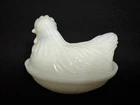 Vintage Chicken Hen on Nest Westmoreland Milk Glass White Small 3 1/2" Tall A