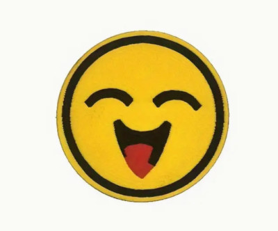 EMOJI - YELLOW FACE Laughing - Embroidered Self Adhesive - Iron Patch