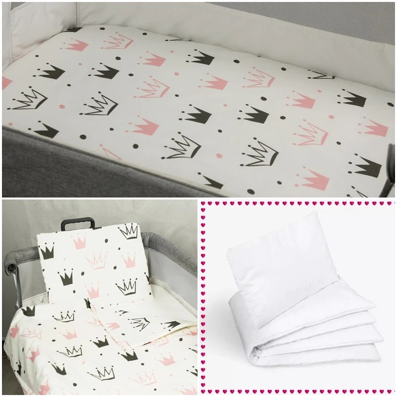 5 pc bedding set for bedside crib chicco next to me pink crowns queen girl
Opens in a new window or 