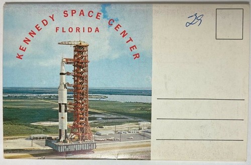 Carpeta postal de recuerdo del Centro Espacial Kennedy Florida década de 1960 Géminis Apolo 5 de colección - Imagen 2 de 6