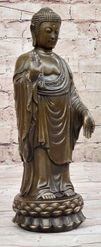 Bronze Standing Tibetan Buddha Statue Lost Wax Method Sculpture Figure Artwork - Picture 4 of 10