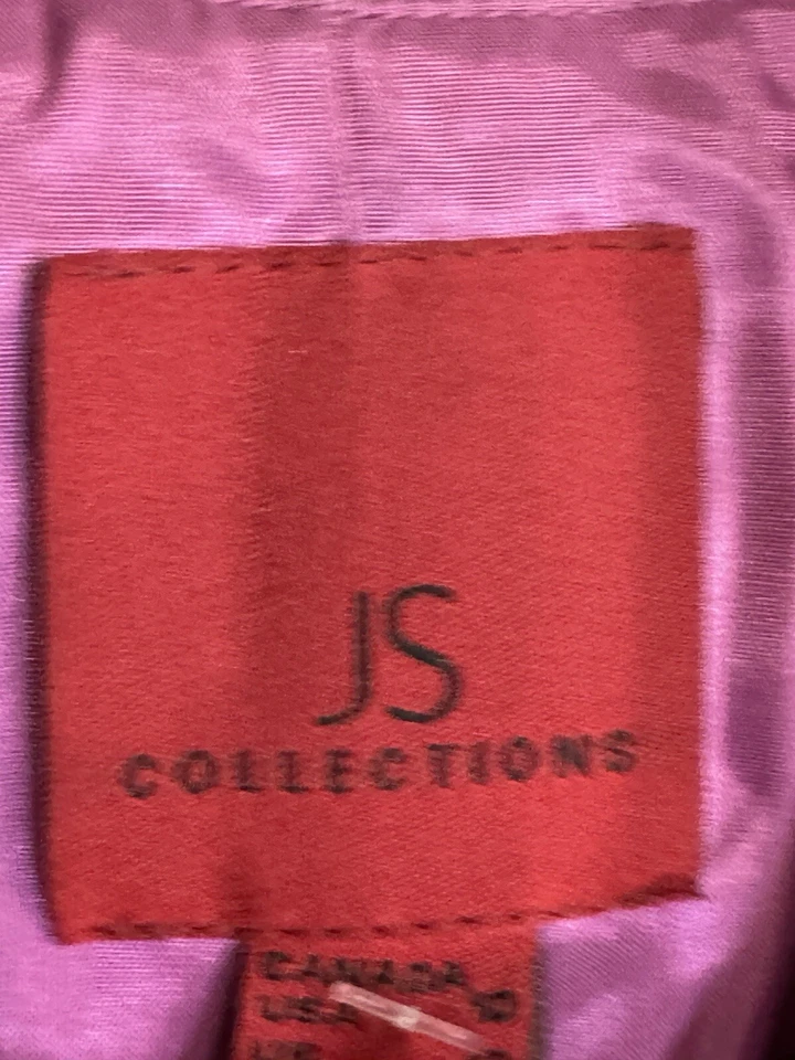 JS Collections Pink Shimmer Jacket Blazer Size 10 Women’s See Defect Hole Button - Image 3 of 4