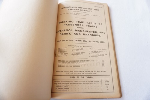 1939 LMS Midland Division Railway Working Timetable Sections 1-6 - Picture 6 of 10
