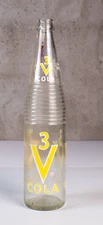 Vintage V3 Cola Soda Bev 16oz Glass Bottle Vim Vigor Vitality