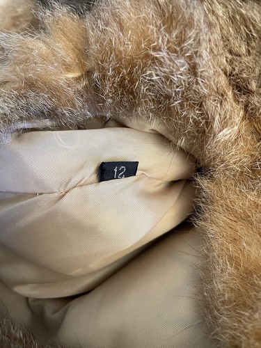 VTG Fur Lined Trench Coat Sz 12 Fox Tan Long Removable EUC - Picture 15 of 15