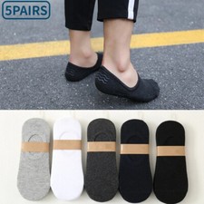 Men Short No Show Low Cut Ankle Cotton Thin Non-slip Silicone Invisible Socks