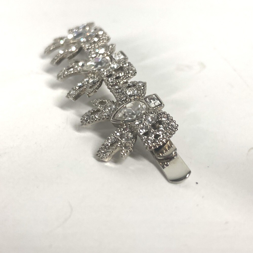 miu miu 5JF031 Ribbon Rhinestone Hair Barrette Hairpin Metal Women\'s Silver Miu Miu miu miu 5JF031 Ribbon Rhinestone Hair Barrette  main image 4