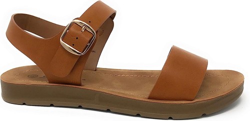 Sandalias de verano para mujer Soda Plenty ligeras bronceadas puntera abierta con tiras - Imagen 9 de 16