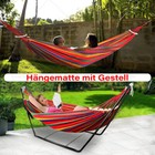 Hängematte mit Gestell 2 personen Hängesessel Outdoor Garten Camping Sonnenlieg