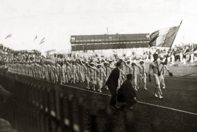 Olympische Spiele 1924 Pariseröffnungsfeier, Das französische Team 4x6 Foto