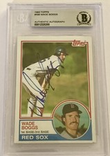 Wade Boggs signed Rookie Card 1983 Topps Red Sox baseball beckett coa slabbed