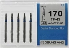 Dental Diamond Burs, Standard Grit Multi-Use, 5 Pcs/Pk [170TF-43]
