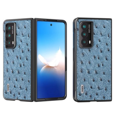 Abeel Genuine Cowhide Leather Ostrich Case for Honor Magic V2 VS2 Business Cover