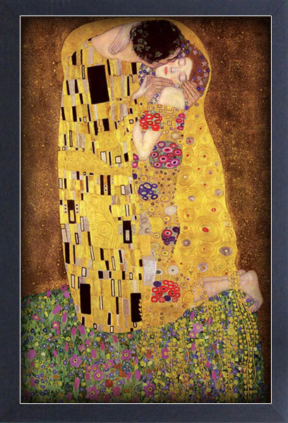 GUSTAV KLIMT THE KISS 13x19 FRAMED GELCOAT POSTER ART NOUVEAU