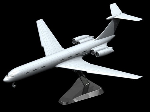 ICM 14405 Plastic aircraft model kit Scale 1:144 Ilyushin-62M Soviet airliner - Picture 10 of 24