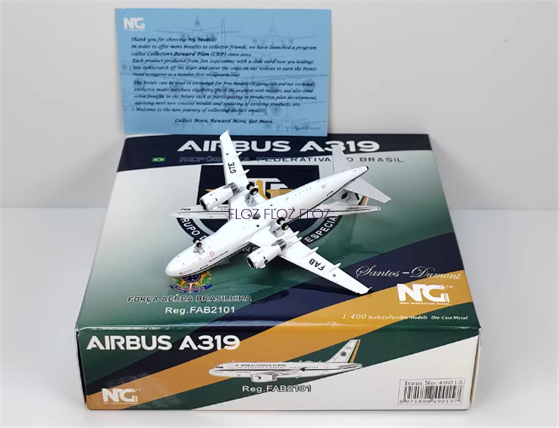 NG Models FORCA AEREA BRASILERA for Airbus A319 FAB2101 15 1:400 Aircraft Model