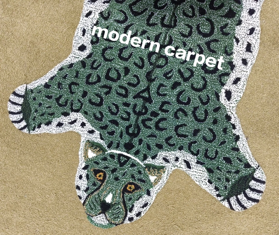 Leoparden-Teppiche 3 x 5 Fuß handgefertigt 100 % Wolle handgetuftet für Heimd... - Bild 3 von 4