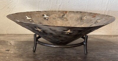 Escapade Paris Steel & Copper Centerpiece Bowl W/ Stand 14.25  Diameter