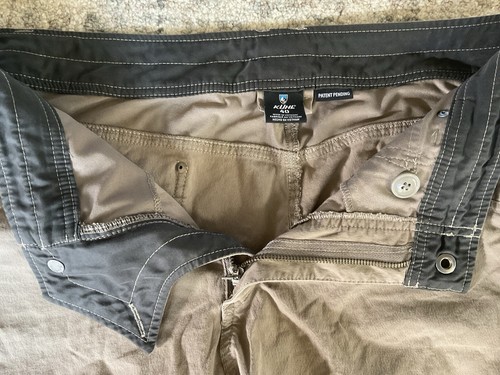 Kuhl Shorts Mens Size 40 Brown Pockets Khaki Hiking Fishing Zipper Button - Picture 6 of 6