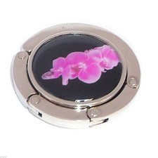 Black & Pink Orchd Design Handbag Hanger XHBH10