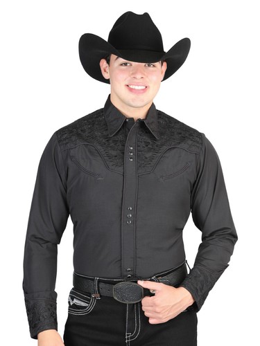 Cowboy Shirt Camisa Vaquera Western Wear El General Long Sleeve Embroidered 2800 - Picture 9 of 9