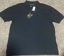 NWT Kinloch Anderson Men's XL Cotton Spandex Blend Black Polo Shirt Scotland