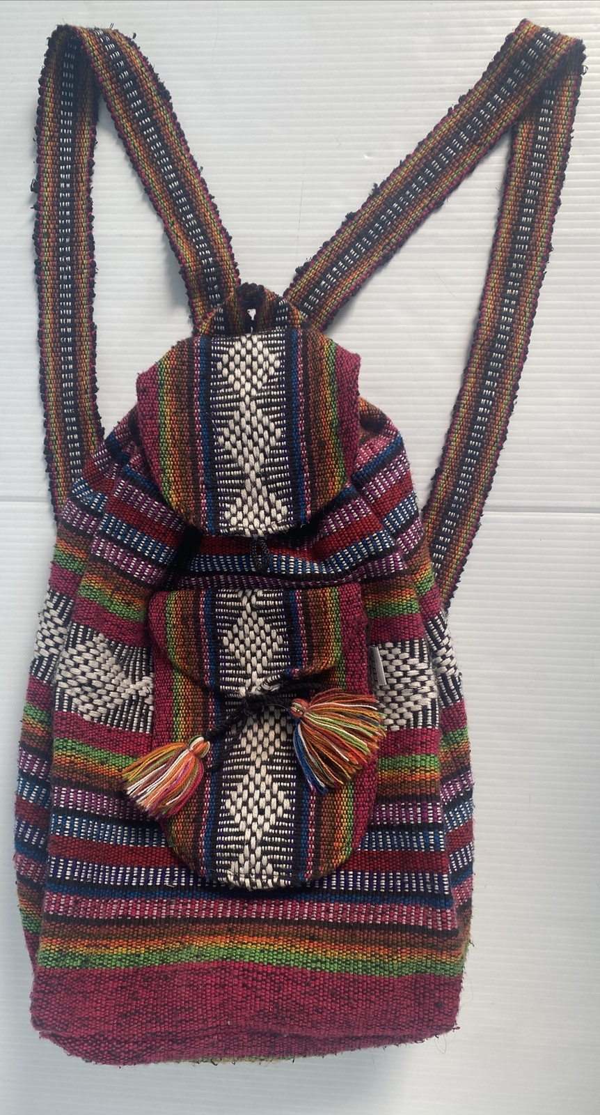 Mexican Blanket Mini Backpack Drawstring Outside … - image 2