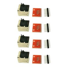 4pcs RJ45 8 Pin Connectors  Board Adapter Kit for Ethernet Jacks