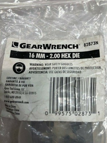 GEARWRENCH ASSORTED HEX DIES -- SOLD INDIVIDUALLY -- OVERSTOCK/ NEW IN BAG (FR) - Picture 17 of 83