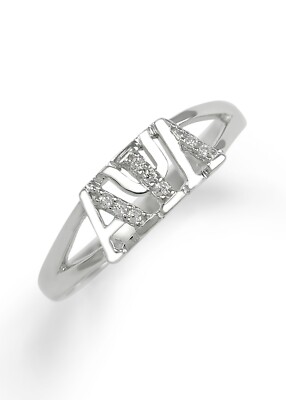 Alpha Psi Lambda Sterling Silver ring with CZ's