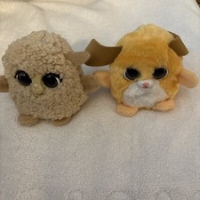 Lot Of 2 FurReal Fuzzalots Yellow Dog Lamb Interactive Plush Toys Working