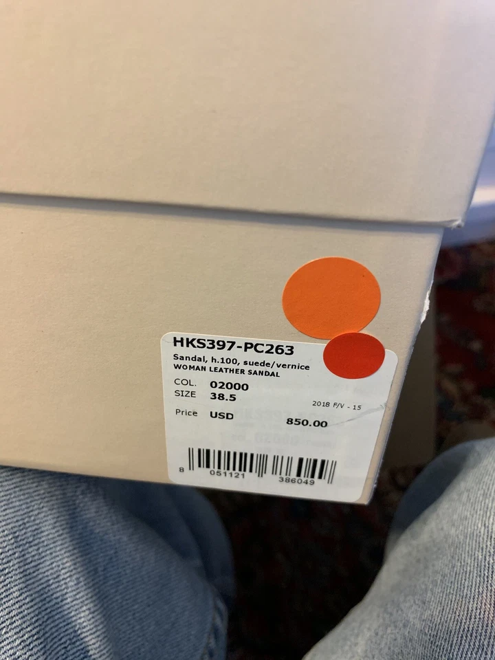 Sandalias Roberto Cavalli Talla 8.5 EE. UU. Damas Mujeres Gamuza Rojo Tacones Cuero $825 Foto 3 de 4