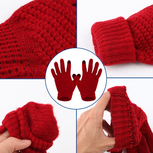 LADIES WOMENS SUPER SOFT WARM COSY FINE KNIT THERMAL WINTER GLOVES PLAIN COLOURS - Picture 8 of 17