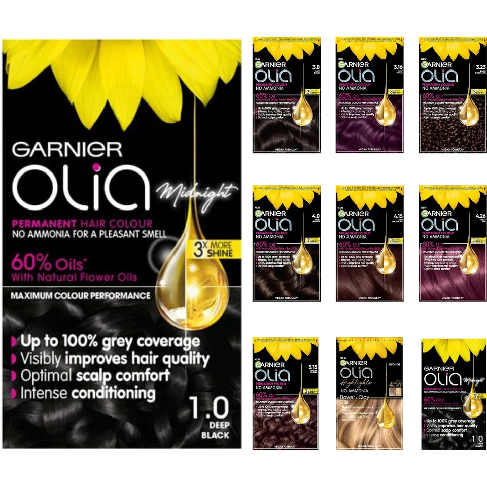 Garnier Olia Permanent Hair Dye Up to 100% Grey Hair Coverage No Ammonia