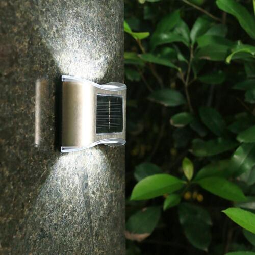 SUPER BRIGHT SOLAR POWERED DOOR FENCE WALL LIGHTS LED OUTDOOR GARDEN LAMP T7N7