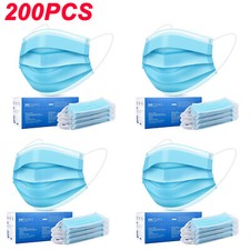 100/200 PCS Face Blue Mouth Nose Protector Respirator Masks with Filter