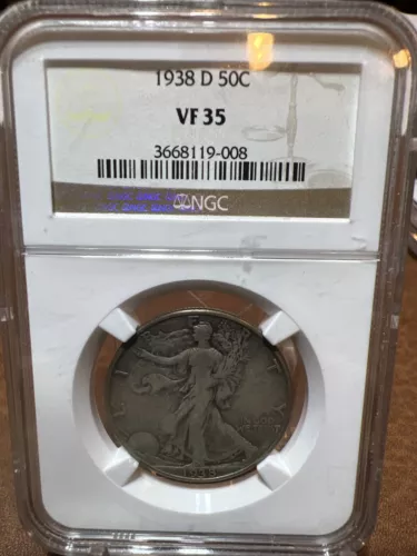 1938 D Walking Liberty Half Dollar 50c NGC VF 35