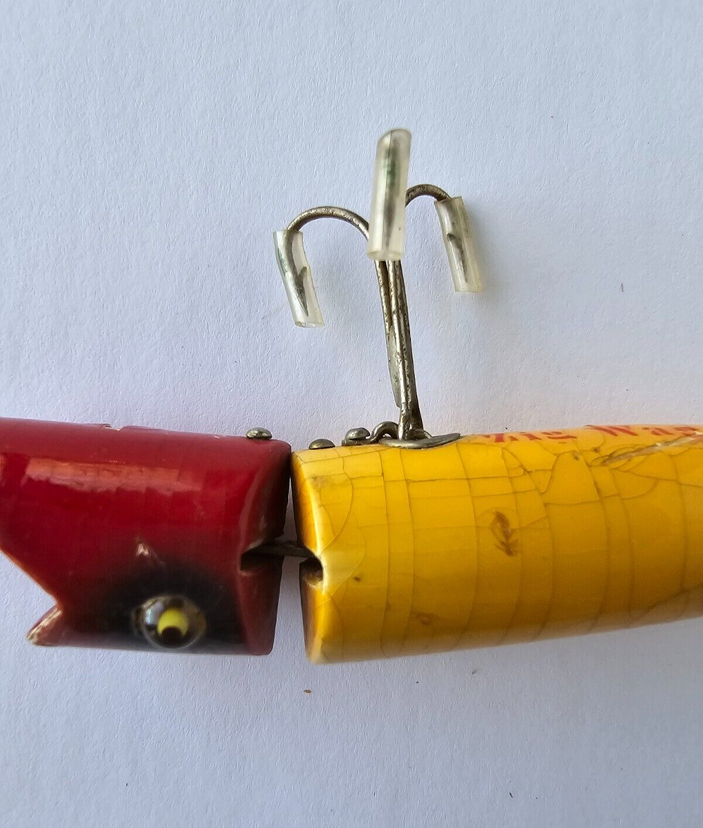 Vintage Heddon Zig Wag Wood Fishing Lure With Glass Eyes | eBay