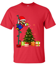 Super Mario Christmas Star Tee T Shirt Gift Christmas Kids Adults Jumper Day