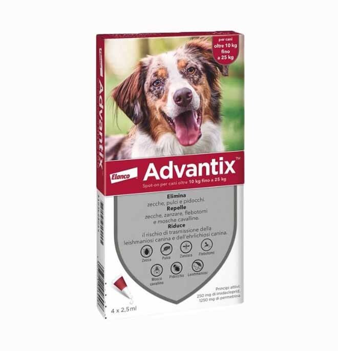 Advantix Antiparassitario per Cani da 10 a 25kg Confezione da4 x 2,5ml Originale